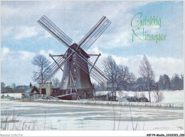 AKPP4-0291-MOULIN - FGELUKKIG - NIEUWJAAR  - Windmills