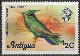 ANTIGUA 1976 Birds - 1/2c Antillean Crested Hummingbird MH - Antigua Et Barbuda (1981-...)