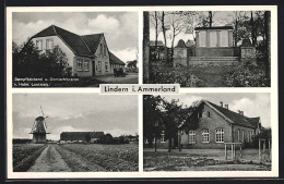 AK Lindern I. Ammerland, Mühle, Dampfbäckerei U. Gemischtwaren V. Heinr. Luerssen, Gedenkstätte  - Autres & Non Classés