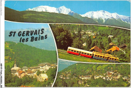 AKPP7-0593-TRAIN - SAINT GERVAIS LES BAINS - ET LE MASSIF DU MONT BLANC  - Trains