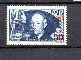 France 1938 Overprinted Clement Ader Stamp (Michel 495) Nice MLH - Unused Stamps