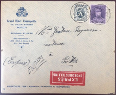 Belgique Divers Sur Enveloppe De Bruxelles + étiquette EXPRES - (B3876) - Other & Unclassified