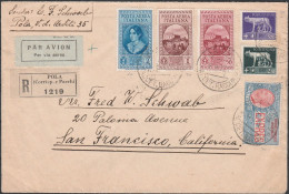 55 - Italia - Lettera Raccomandata Del 26.09.1932 Diretta A San Francisco (USA), Affrancata Con Garibaldi Posta Aerea C. - Marcophilia (AirAirplanes)