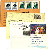 Polonia,lotto Di 1 Cartolina Postale, 2 Moduli Postali (1 Franc.danneggiato), 3 Buste (Poznan, Cliwice, Olsztyn (4 Scan) - Brieven En Documenten