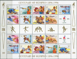 Mongolia 1996. Mi.#2633/41 MNH/Luxe. Sport. Summer OG, Atlanta-96. OLYMPHILEX ‘96 Intern. Stamp Exhibition, Atlanta Ts56 - Mongolia