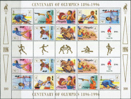 Mongolia 1996. Mi.#2633/41 MNH/Luxe. Sport. Summer OG, Atlanta-96. OLYMPHILEX ‘96 Intern. Stamp Exhibition, Atlanta Ts56 - Ete 1996: Atlanta