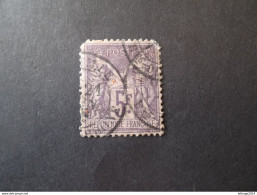 FRANCE FRANCIA 1887 5 FRANCHI VIOLET LILAS SAGE TYPE II YVERT N. 95 - 1876-1898 Sage (Type II)