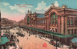 FRANCE - Paris - Gare Du Nord - North Station - Animé - Colorisé - Vue Générale - Carte Postale Ancienne - Métro Parisien, Gares