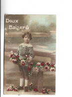 CPA    , ENFANT ET FLEURS, DOUX BAISERS - Portraits