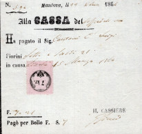 Veneto Austriaco - 1864 - Ricevuta Con Marca Da Bollo Da 7 Kreuzer - Lombardy-Venetia