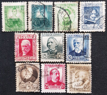 Espagne 1931/36 Personages Célèbres  Edifil N° 663_664_667_680_682_683_685_688_738 - Used Stamps