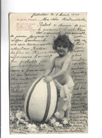 CPA  BEBE OEUFS DE PAQUES En 1904! (voir Timbre Allemagne) - Babies