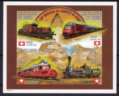 Niger 1997, Trains In Switzerland, BF IMPERFORATED - Trains