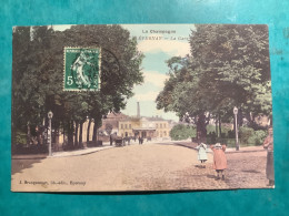 51/ La Champagne Carte Colorisee Epernay La Gare. - Epernay