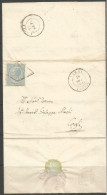 GRIGLIA PONTIFICIA UNICO ANNULLATORE Regno VE2 C.15 Azzurro Isolato Busta Narni (Terni) 14set 1864 X Cagli (PU) - Poststempel