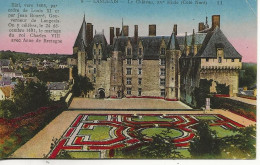 37 - Langeais - Le Château XVe  (côté Nord)     **CPA Colorisée, Vierge ** - Langeais