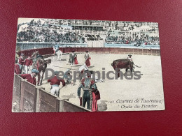 Courses De Taureaux - Chute Du Picador - Corrida