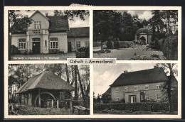 AK Ocholt /Ammerland, Bäckerei-Handlung Fr. Stumper, Wassermühle, Kapelle, Gebäude  - Autres & Non Classés