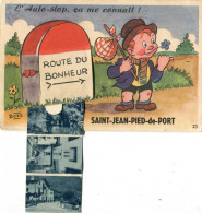 SAINT JEAN PIED De PORT  = Carte Systeme  L'auto-stop ....route Du Bonheur  COMPLETE     5889 - Saint Jean Pied De Port