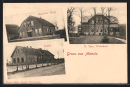 AK Mansie, Gasthof Mansier Krug, Wohnhaus H. Thye, Schule  - Autres & Non Classés