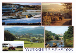 1 AK England * Yorkshire Seasons - Wharfedale In Winter, Homeward Round, Hawes In Springtime, Castle At Richmond * - Autres & Non Classés