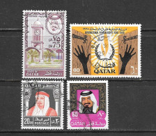 Qatar 4 Stamps 1960s/70s Used. Sheikh Human Rights Year - Qatar