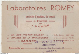 Q20-87) LIMOGES - LABORATOIRES   ROMEY  CREMES HYGIENE , DE BEAUTE - 13 , RUE VICTOR CHABOT ET IMPASSE DE LA MAUVENDIERE - Limoges