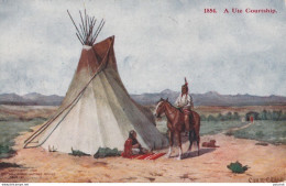 Q19- INDIAN - INDIEN - INDIENS  - A UTE COURTSHIP -  (2 SCANS) - Native Americans