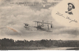 Q9- UN VIRAGE DE WILBUR WRIGHT AU CAMP D'AUVOURS A LA TOMBEE DE LA NUIT - (2 SCANS) - Flieger