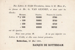Bk G25  Ongebruikt Met Particuliere Bijdruk Rotterdam 28 Mei 1881 Banque De Rotterdam - Postwaardestukken