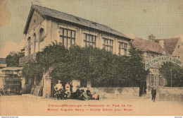 Q8-94) VILLENEUVE SAINT GEORGES - RESTAURANT DU PONT DE FER  - (CARTE TOILEE - ANIMEE - LE PERSONNEL - 2 SCANS)  - Villeneuve Saint Georges