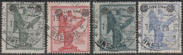 92 - Italia - 1924 - Vittoria La Serie Soprastampata “Lire Una E Fregi” N. 158/161, Annullati. Cert. Biondi. Cat. € 2200 - Oblitérés
