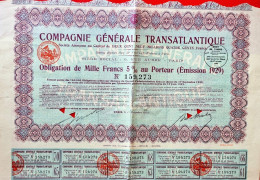 NAVIGATION / Compagnie Générale Transatlantique 1929 - Navigation