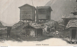  R19- VALAIS - SUISSE - CHALETS VALAISANS -  (ANIMEE - HABITANTS  - 2 SCANS) - Autres & Non Classés