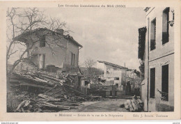 82) MOISSAC - LES GRANDES INONDATIONS DU MIDI 1930 - ENTREE DE LA RUE DE LA BRIQUETERIE - 2 SCANS - Moissac