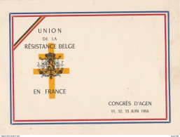 R11- CONGRES D'AGEN 11 , 12 , 13 JUIN 1955 - UNION DE LA RESISTANCE BELGE EN FRANCE  - (2 SCANS) - Agen