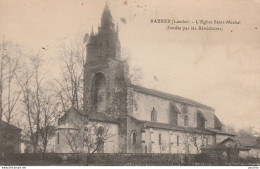 R9-40) SABRES (LANDES) L'  EGLISE  SAINT MICHEL (FONDEE PAR LES BENEDICTINS) -  (2 SCANS) - Sabres