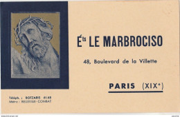 R8-75) PARIS (XIX°) Ets  LE MARBROCISO  48 , BOULEVARD DE LA VILETTE - (MARBRE DE DECORATION - CHRIST - 2 SCANS) - Arrondissement: 19