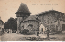 R6-19) SAINT CHAMANT (CORREZE)  L'EGLISE  - (ANIMEE - HABITANTS - VILLAGEOIS - 2 SCANS) - Autres & Non Classés