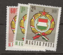 1958 MNH  Hungary Mi 1528-30  Postfris** - Neufs