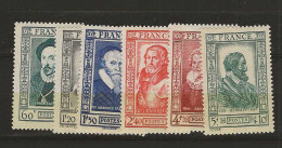 1943 MNH France Mi 600-05 Postfris** - Ungebraucht