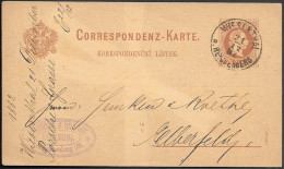 Austria Böhmen Mähren Wiesenthal Reichenberg Postal Stationery Card Mailed 1882 - Brieven En Documenten