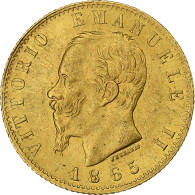 Italie, Vittorio Emanuele II, 20 Lire, 1865, Turin, Or, SUP, KM:10.1 - 1861-1878 : Victor Emmanuel II