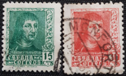 Espagne 1938 King Ferdinand II Of Aragony, 1452-1516  Edifil N° 841 Et 844 - Used Stamps