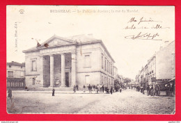 F-24-Bergerac-13P80  Le Palais De Justice Et La Rue Du Marché, Animation, Cpa Précurseur - Bergerac