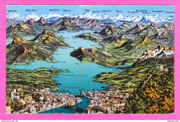 E-Suisse-508P44 Carte Géographique De Luzern Et Des Environs, Cpa Colorisée BE - Andere & Zonder Classificatie
