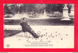 F-75-Paris-1003A66  Le Charmeur D'oiseaux Aux Tuileries, La Dinette Sur Les Genoux, Cpa BE - Petits Métiers à Paris