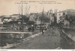  S18-83) PUGET SUR ARGENS (VAR) PLACE ARMAND FALLIERES ET  RUE DE LA  POMPE - ( ANIMEE - HABITANTS - 2 SCANS ) - Other & Unclassified