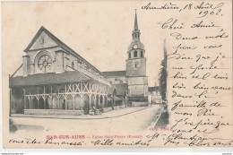 S11-10) BAR SUR AUBE  - EGLISE SAINT PIERRE ( PORTAIL )  - ( OBLITERATION DE 1902 - 2 SCANS ) - Bar-sur-Aube