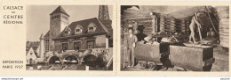 PARIS - SOUVENIR - L'ALSACE AU CENTRE REGIONAL - EXPOSITION PARIS 1937 - MINES DE POTASSES D'ALSACE - CPA A 2 VOLETS - Tentoonstellingen
